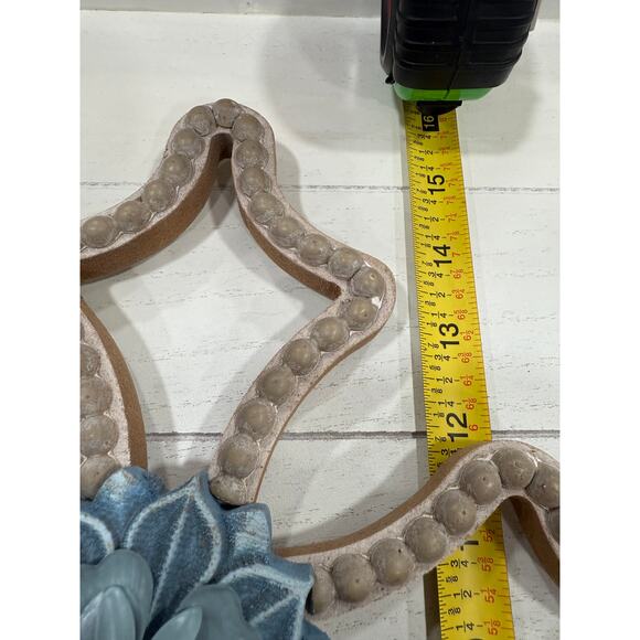 Farmhouse Cottagecore Wall Cross with Blue Flower  Christian Faith Decor 16” - Picture 5 of 8